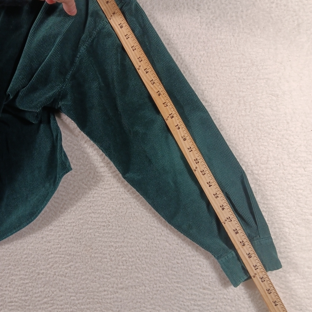 Vintage 90s Eddie Bauer Shirt Mens XL Green Corduroy Buttom Down Hipster Grandpa - Picture 8 of 9
